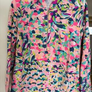 Lilly Pulitzer Long Sleeve Quarter Zip with Hood